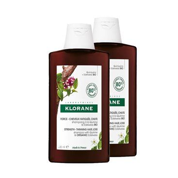 Klorane Champu Quinina y Edelweiss BIO 2X400Ml