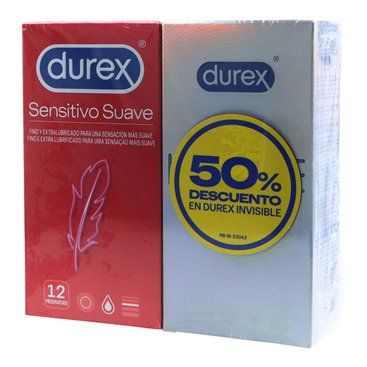 Durex Sensitivo Suave + Invisible Preservativos 2 Envases 12 Unidades Duplo