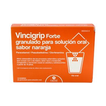 Vincigrip Forte 10 Saquetas Granuladas para Solução Oral (Sabor Laranja)