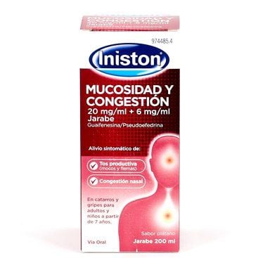 Iniston Muco e Congestão 20 Mg/Ml + 6 Mg/Ml Jarabe 200 Ml