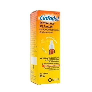 Cinfadol Diclofenac 39.2 Mg/Ml Solução para Spray de Pele 30 Ml