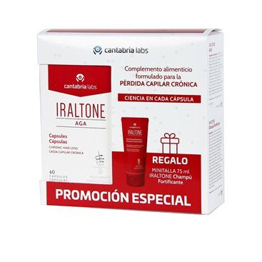 Iraltone Aga 60 Cápsulas + Iraltone Fortificante Champô 75Ml Presente