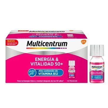 Multicentrum Energia & Vitalidad 50+ 15 Bottles Raspberry Flavour