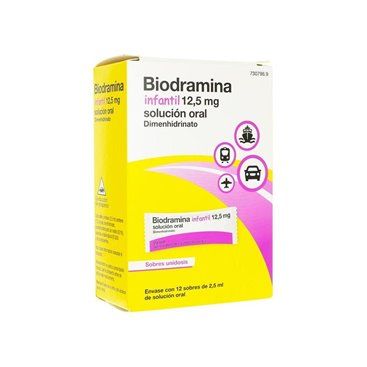 Biodramina Infantil 12,5 Mg 12 Sobres Monodosis Solucion Oral 2,5 Ml