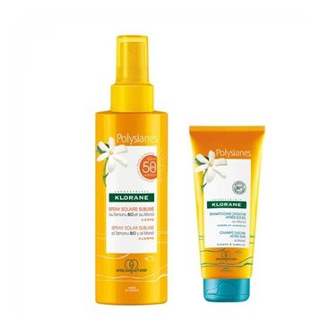 Klorane Polysianes Spray Solar Sublime SPF50 200Ml + Champô Duche After Sun 75 Ml