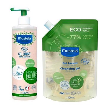 Mustela Gel Champô Biológico 400Ml + Recarga 400Ml