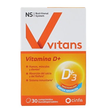 NS Vitans Vitamina D+ 30 Comprimidos Bucodispersables