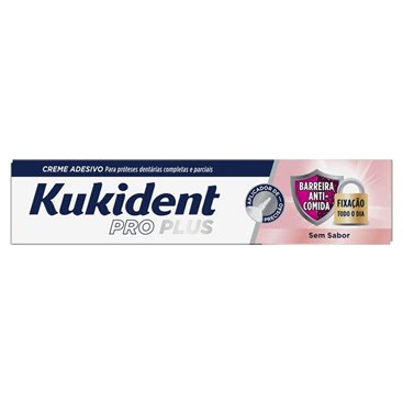 Kukident Pro Plus Barreira Antialimentos Sem Sabor 40g