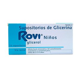 Supositórios de glicerina infantil Rovi 1.375 G 12 supositórios