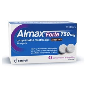 Almax Forte 750 Mg 48 Cola Flavour Chewable Tablets