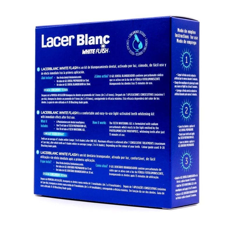 Kit Dental Blanqueador Lacer Blanc White Flash
